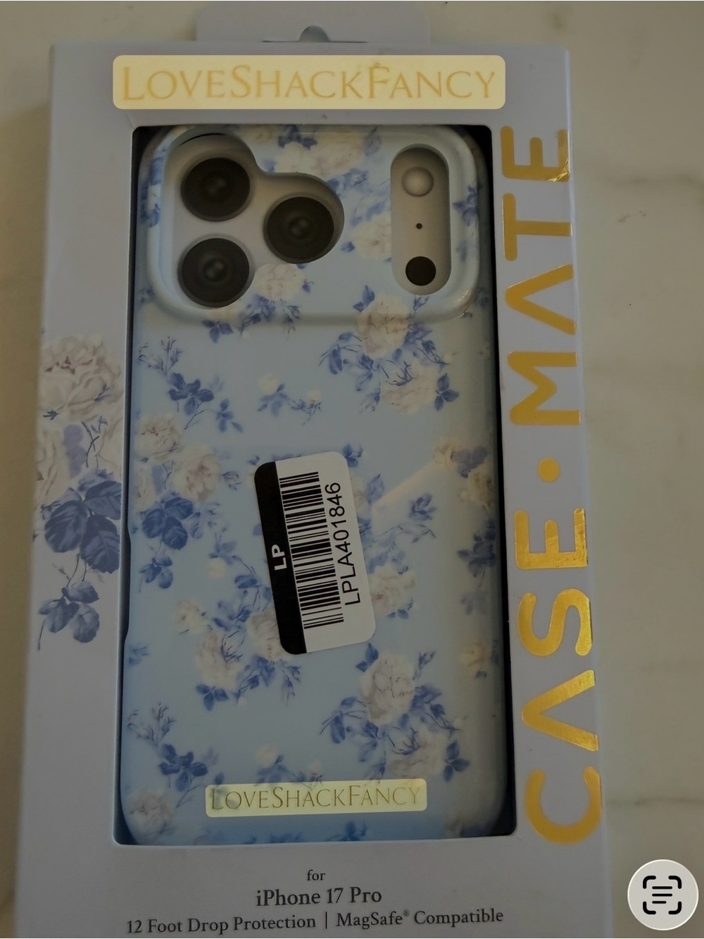 LoveShackFancy Light Blue Floral iPhone 17 Pro Case